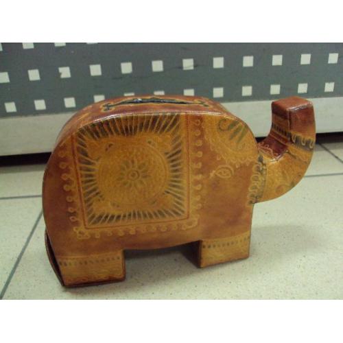Фигура копилка слон кожа Индия размер 10 х 15,5 см №11004