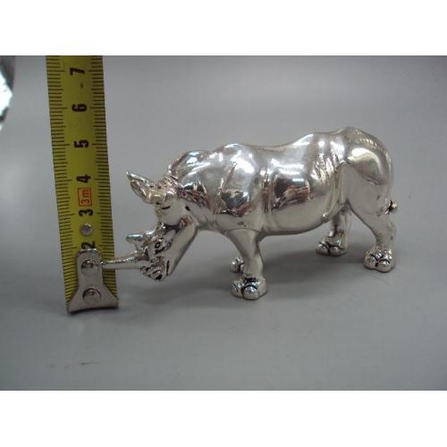 Фигура миниатюра статуэтка Италия носорог посеребрение masallo giorgio laminato ag 4,5х10 см №13392 