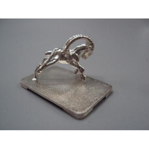 Фигура миниатюра статуэтка серебро 925 проба козел архар козерог вес 9,59 г 17,5х19х30мм №14168