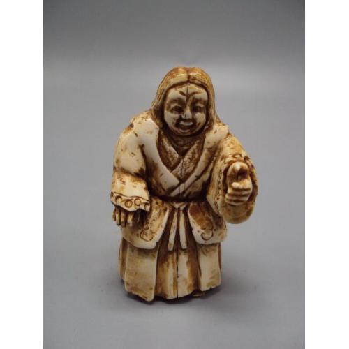 Фигура нэцкэ кость бивень мамонта миниатюра японский мудрец высота 7 см №15731