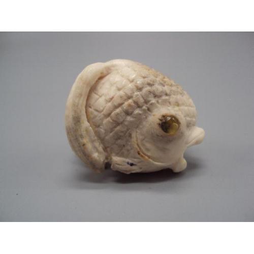Фигура нэцкэ кость мамонта миниатюра рыба рыбка статуэтка высота 3,5 см, вес 20,75 г №15066