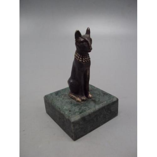 Фигура на подставке статуэтка египетская кошка сфинкс кот серебро вес 86,94 г высота 5,8 см №14354