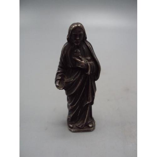 Фигура миниатюра статуэтка спаситель Иисус Христос серебро 925 проба вес 38,1 г высота 5,2 см №17