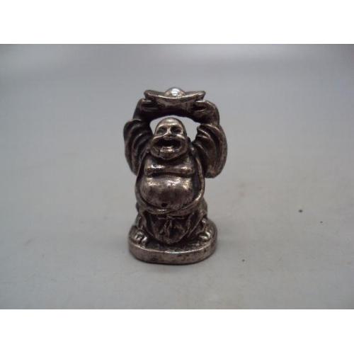 Фигура миниатюра статуэтка китайский бог удачи серебро 925 проба вес 27,96 г высота 3,5 см №32