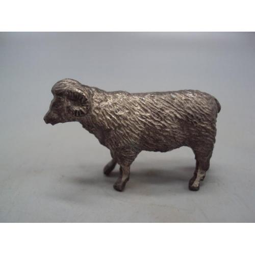 Фигура серебро миниатюра статуэтка баран овца барашек овечка вес 27,08 г высота 2,9 см №13852