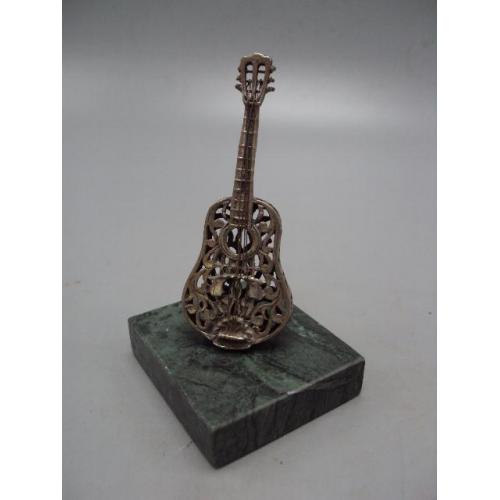 Фигура на подставке статуэтка музыкальный инструмент гитара ажурная серебро 800 проба вес 127 г №16