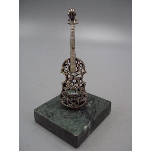 Фигура на подставке статуэтка музыкальный инструмент скрипка ажурная серебро 925 проба вес 127 г №18