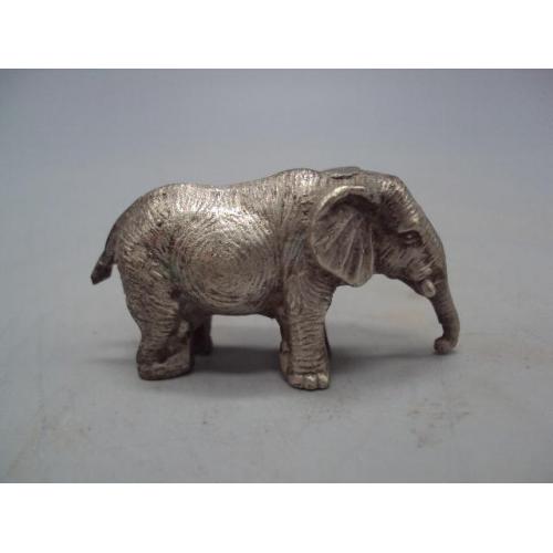 Фигура миниатюра статуэтка слон серебро слоник вес 69,99 г высота 2,7 см, длина 5,5 см №20