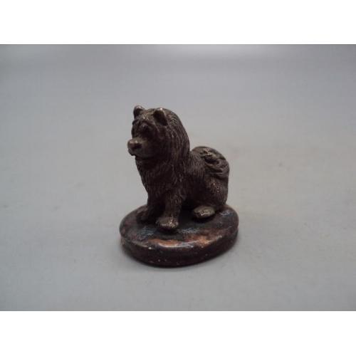 Фигура миниатюра статуэтка собака Чао-чао собачка щенок серебро 925 проба вес 32,18 на подставке №13