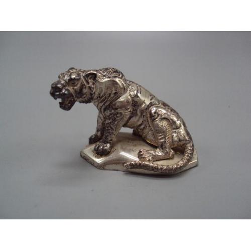 Фигура статуэтка тигр сидит серебро 925 проба Киевский ювелирный завод вес 102,09 г №13215