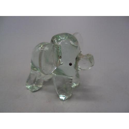 Фигура стекло статуэтка слон миниатюра слоник слоненок высота 3,5 см под реставрацию №11153