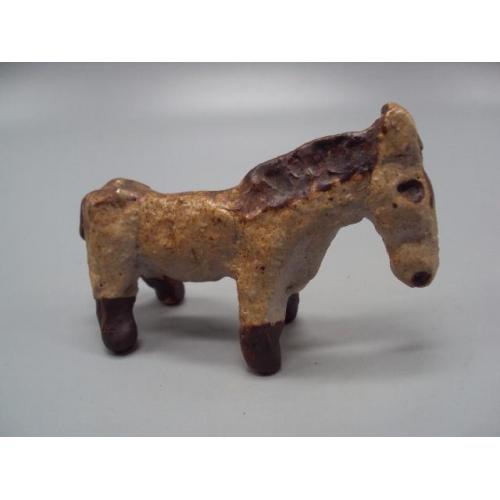 Фигура керамика статуэтка миниатюра Европа конь лошадь мул осел высота 7,1 см, длина 11,5 см №15036