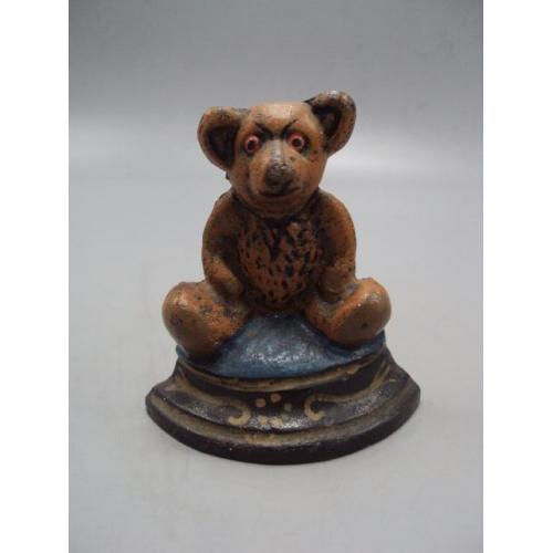 Фигура чугун статуэтка мишка миниатюра медведь высота 9,3 см №290