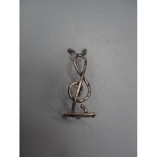Фигура миниатюра статуэтка скрипичный ключ серебро 2,71 г высота 3,5 см №14432