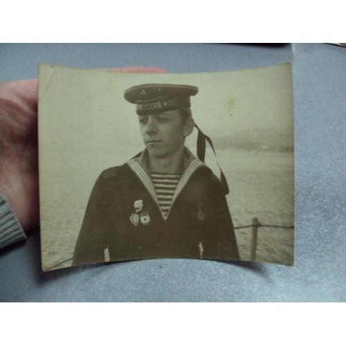 фотография моряк вмф ссср знак дальний поход океан, медаль 100 лет ленин 1970 №5300