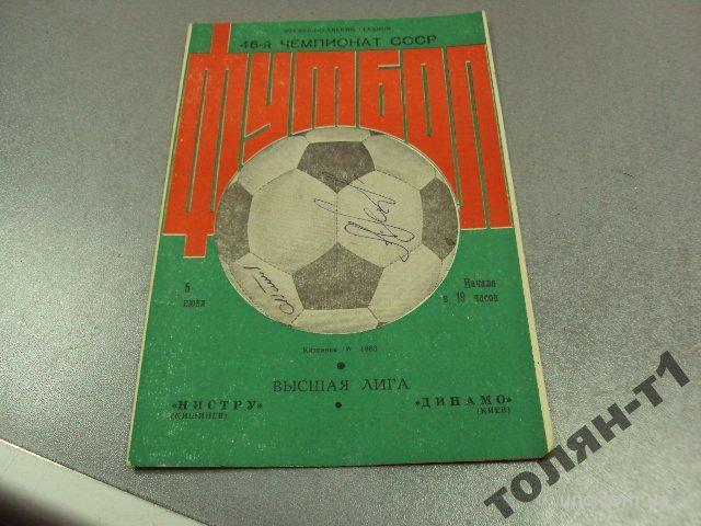 футбол программа динамо-нистру 1983 подписная