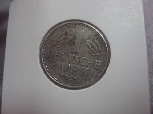 монета германия 1 марка 1958 J №8109
