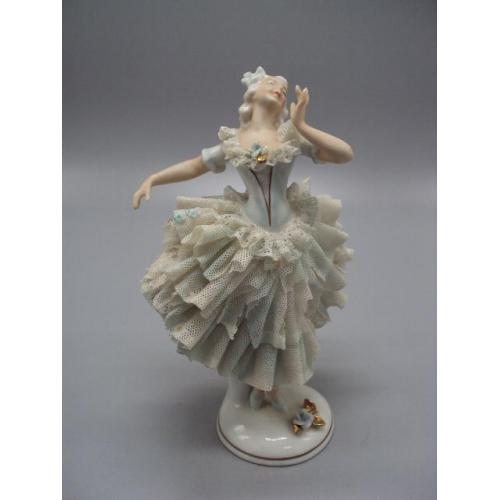 Фигура фарфор статуэтка Unterweissbach Германия балерина кружевница девушка танцует балет №14484