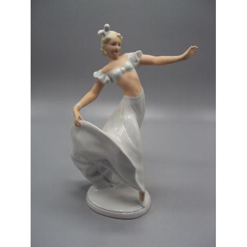 Фигура фарфор статуэтка Schaubach Kunst Германия Кунст танцовщица девушка танцует 24,8 см №14481