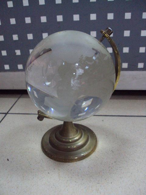 Глобус хрусталь высота 16 см (№9575) №10764