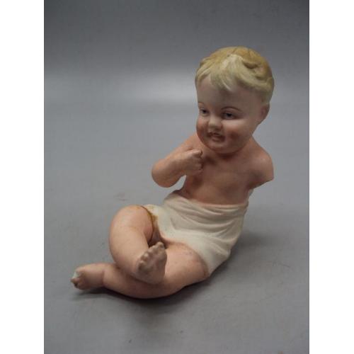 Фигура фарфор статуэтка Городница пупс ребенок маленький мальчик пупсик 10 см под реставрацию №14192