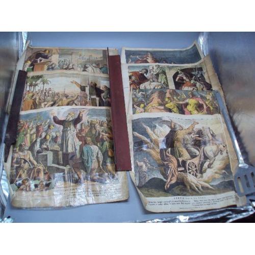 Гравюры Библия цветная литография 1866, 1864, 1868 и 1869 года гравюра лот 7 шт №16038