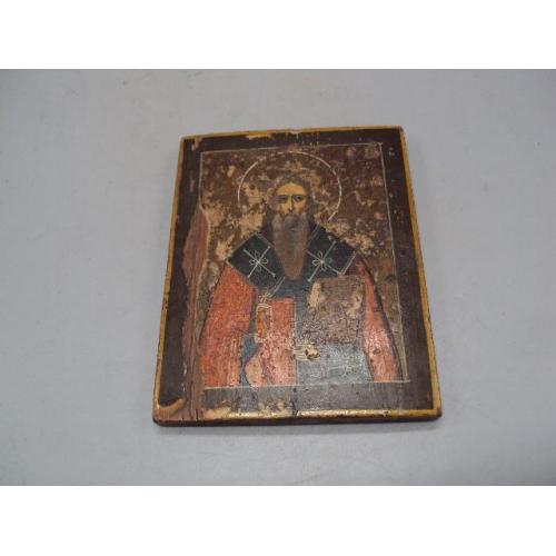 Икона Макарий с книгой дерево кипарис маленькая иконка размеры 10,6 х 8,2 см №13828