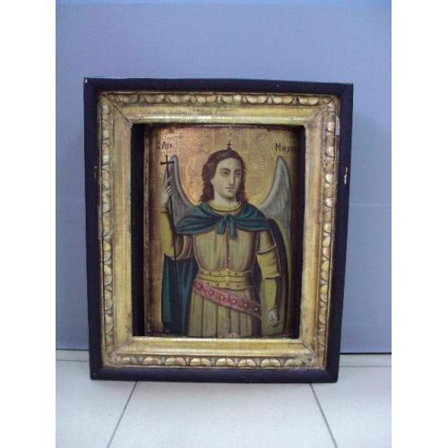 Икона святой Архистратиг Михаил в киоте 50,8 х 43 см, сама икона 39,5 х 29,5 см №14