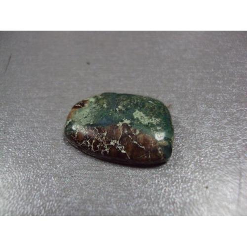 Камень хризоколл зелено-коричнвый на подложке для ювелирных изделий вес 3,4 г 5х25х17 мм №13264