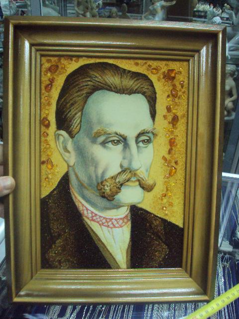 Картина янтарь портрет Иван Франко размер 30х20 см №101