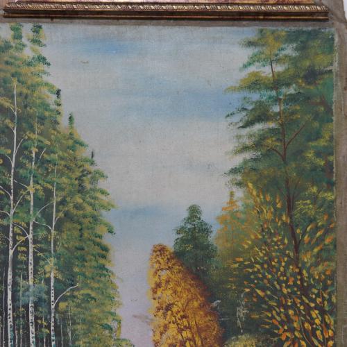 Картина Пейзаж Деревья и цветы. Лес. Масло, холст 84,5 х 59,5 см №256