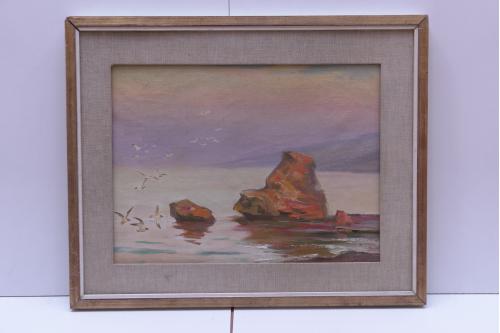 картина Морской пейзаж Одесса камень Монах Бессараба. 1994 г. масло холст №64