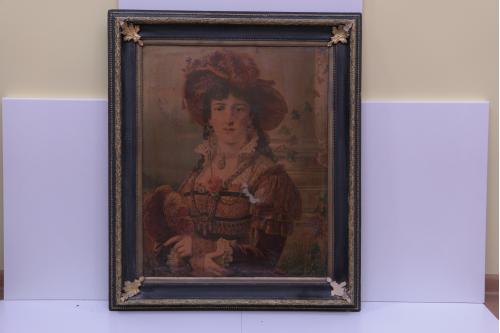 Картина в раме портрет женщины литография №7