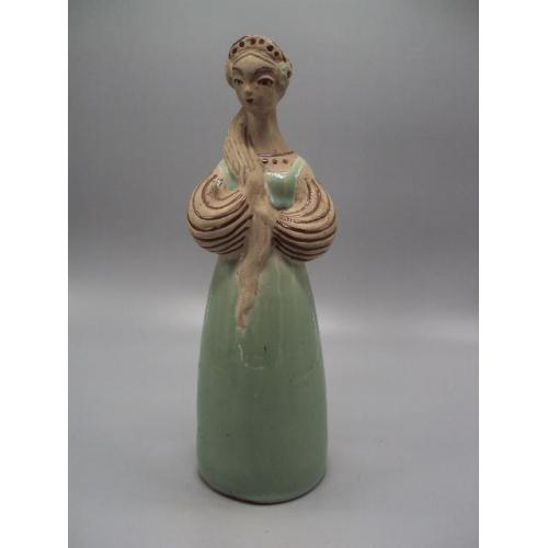 Фигура керамика статуэтка девушка с косой царевна высота 28,5 см №200