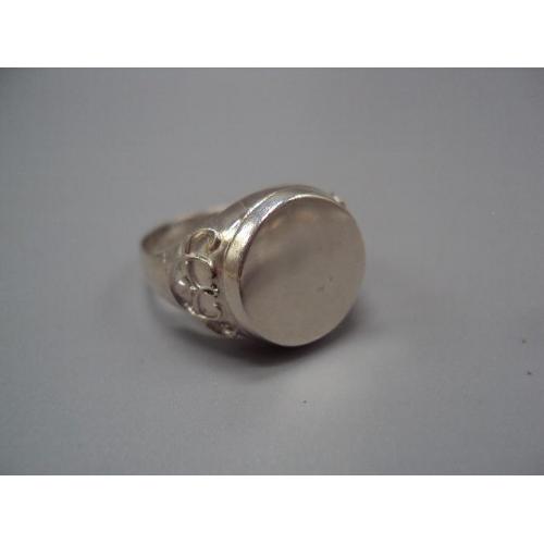Кольцо мужское перстень круг овал печатка серебро Украина вес 9,81 г 20-20,5 размер 16 мм №15432