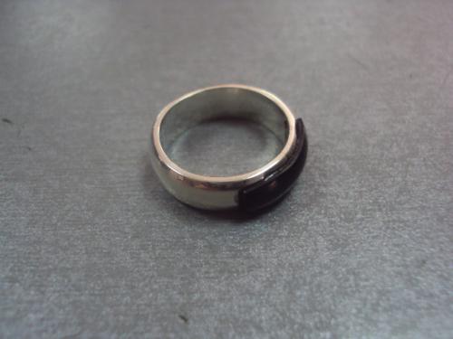 кольцо перстень черная вставка авторская работа серебро 5,66 г 17 размер №15007