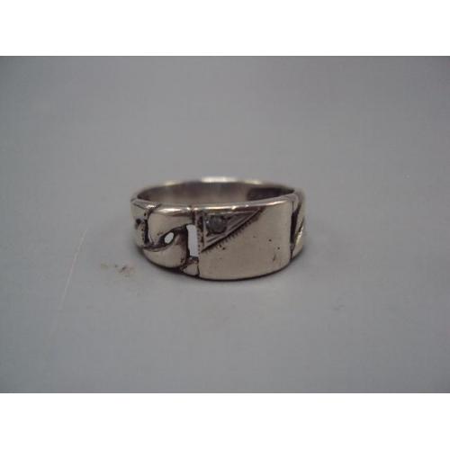 Кольцо новое перстень белая вставка плетение серебро 925 проба Украина вес 3,12 г 18,5 размер №15578