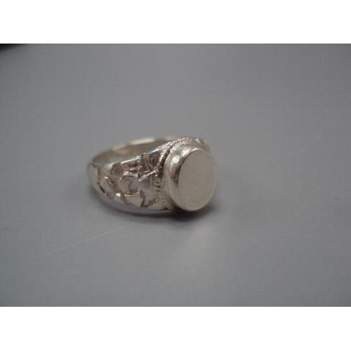 Кольцо перстень овал печатка серебро Украина вес 4,27 г 17-17,5 размер 11х10х8,5 мм №15433