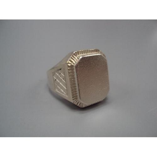 Кольцо перстень прямоугольник печатка серебро Украина вес 11,29 г 21-21,5 размер 21х18,5х15мм №15437
