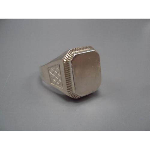 Кольцо перстень прямоугольник печатка серебро Украина вес 11,51 г 22,5 размер 22х18,5х15 мм №15436