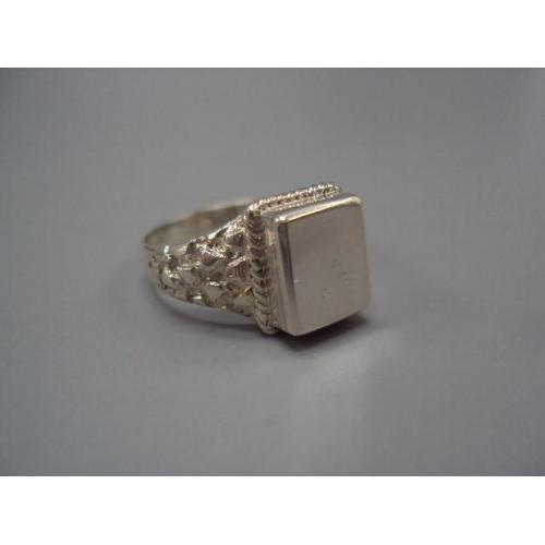 Кольцо перстень прямоугольник печатка серебро Украина вес 5,73 г 20,5 размер 13х11х9,5 мм №15435