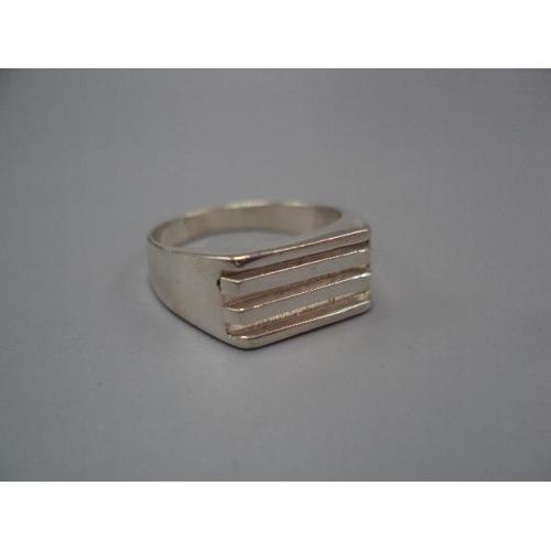 Кольцо перстень прямоугольник печатка серебро Украина вес 6,64 г 20 размер 15,5х8,5 мм №15434