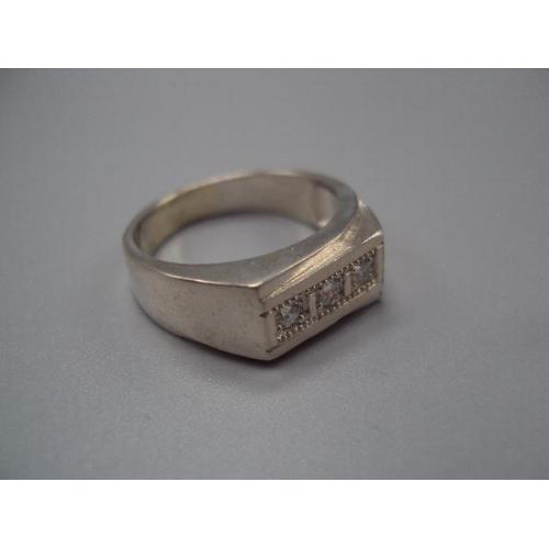 Кольцо перстень с белыми камушками серебро 925 проба Украина вес 4,86 г 18,5 размер №14144