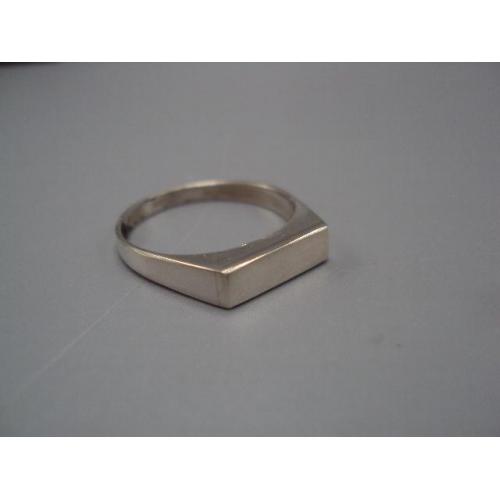 Кольцо прямоугольник колечко унисекс печатка серебро Украина вес 2,34 г 18,5 размер 4х13 мм №15441