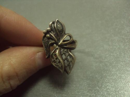 кольцо серебро цветок лилия цветочек 925" ссср вес 4,08 г безразмерное - универсальное №659