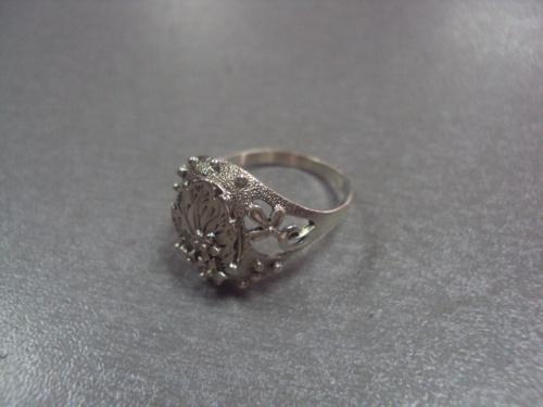 кольцо женское ажурное цветочки серебро 875 проба украина 4,13 г 19 размер №15037