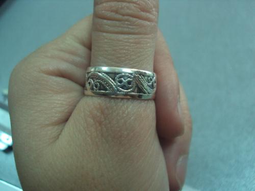 кольцо женское ажурное серебро 900" 3,16 г 17,5 размер №15099