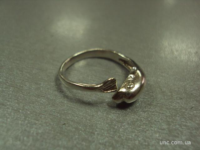 кольцо женское дельфин серебро 2,91 г 925" украина 19,5 размер №15089