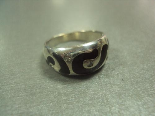 кольцо женское эмаль серебро 925 проба украина вес 4,99 г, размер 18,5 №114