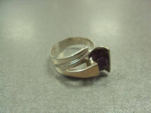 кольцо женское с золотой вставкой 585" серебро 875" украина вес 7,71 г, размер 20 №107